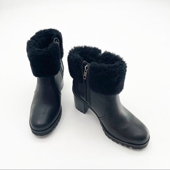 Ugg Elisiana Leather Boots in Black Size 5 - Picture 3 of 9
